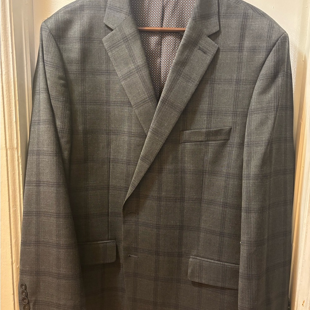 Gray Windowpane Blazer Modern Fit